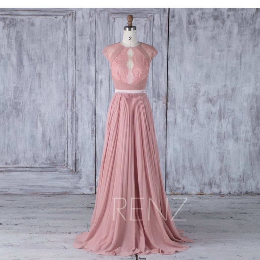 Bridesmaid Dress Dusty Rose Chiffon Wedding Dress